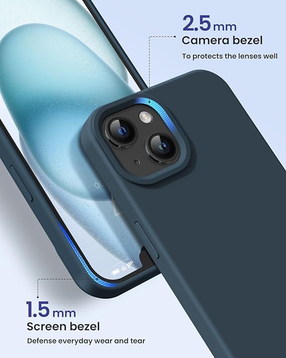 iPhone Case, Liquid Silicone Case, Shockproof, Slim Phone Case, Anti-Scratch Soft Microfiber Lining