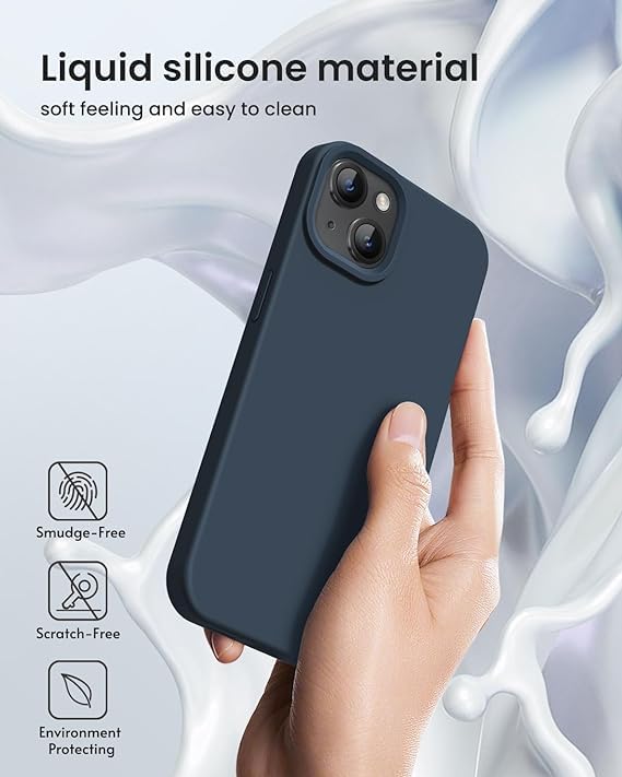 iPhone Case, Liquid Silicone Case, Shockproof, Slim Phone Case, Anti-Scratch Soft Microfiber Lining