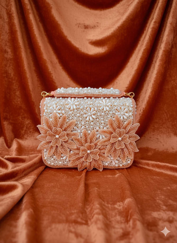 Designer Pearl Wedding Purse for Ladies