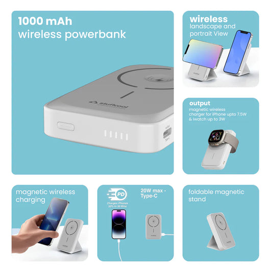 Click Duo 10000mAh Magnetic Wireless Power bank with Apple Watch Charging