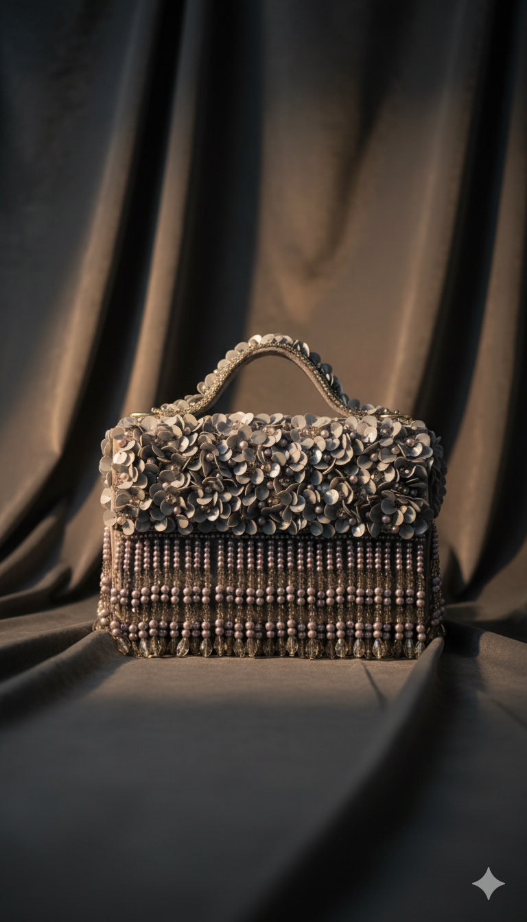 Sparkling  Fringe Clutch Hang Bag