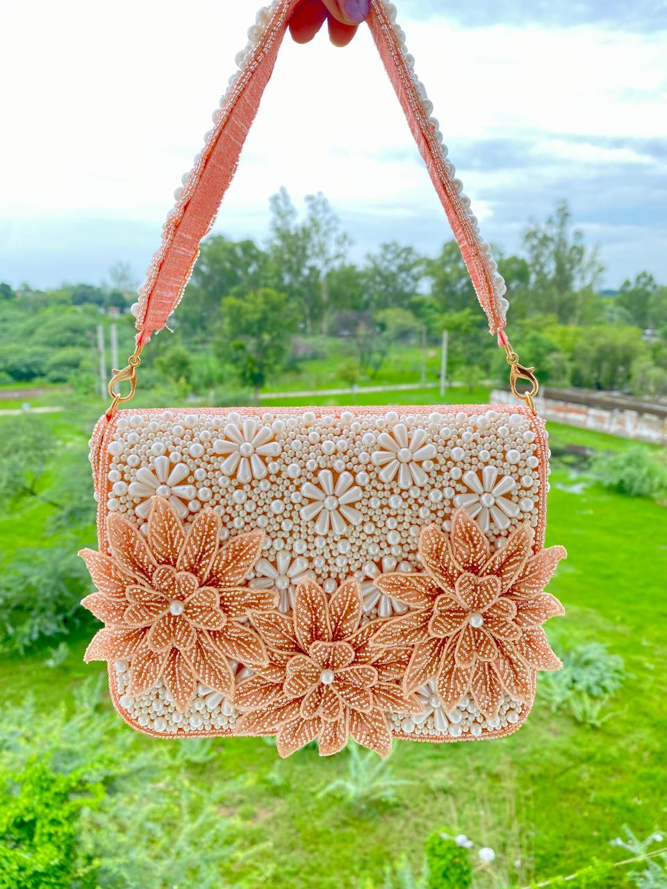 Designer Pearl Wedding Purse for Ladies