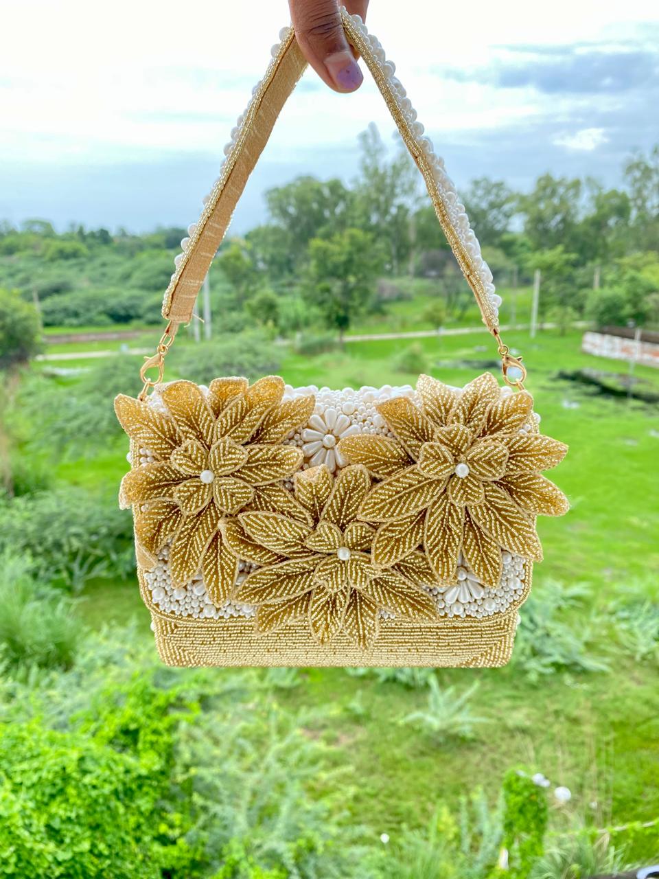 Designer Pearl Wedding Purse for Ladies