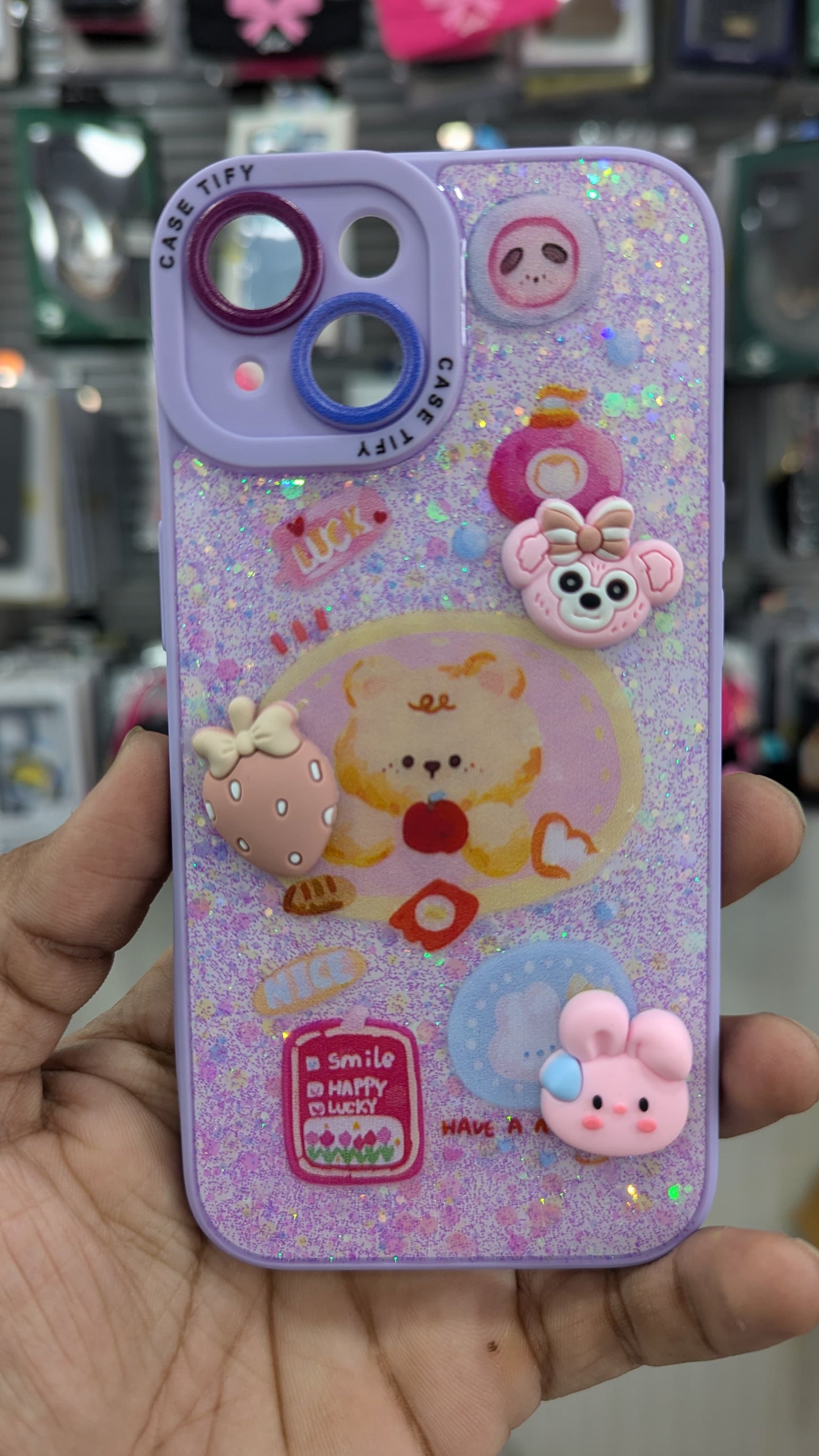 purple 3d back cover for mobile