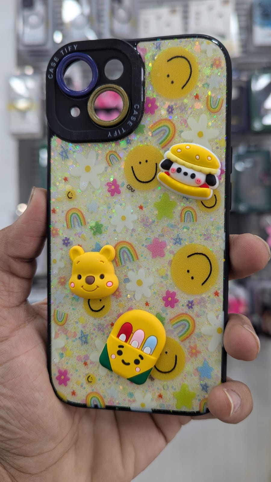 Yellow 3d back cover for iphone