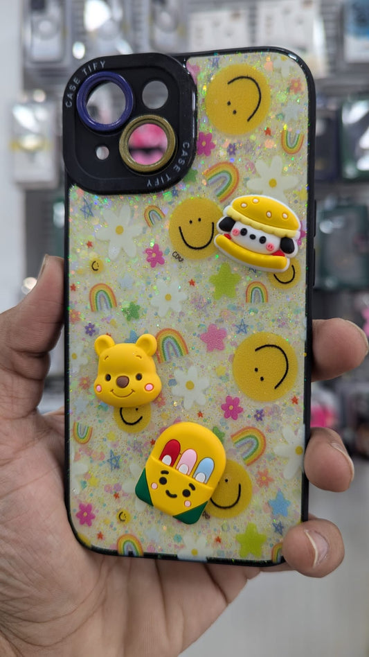 Yellow 3d back cover for iphone