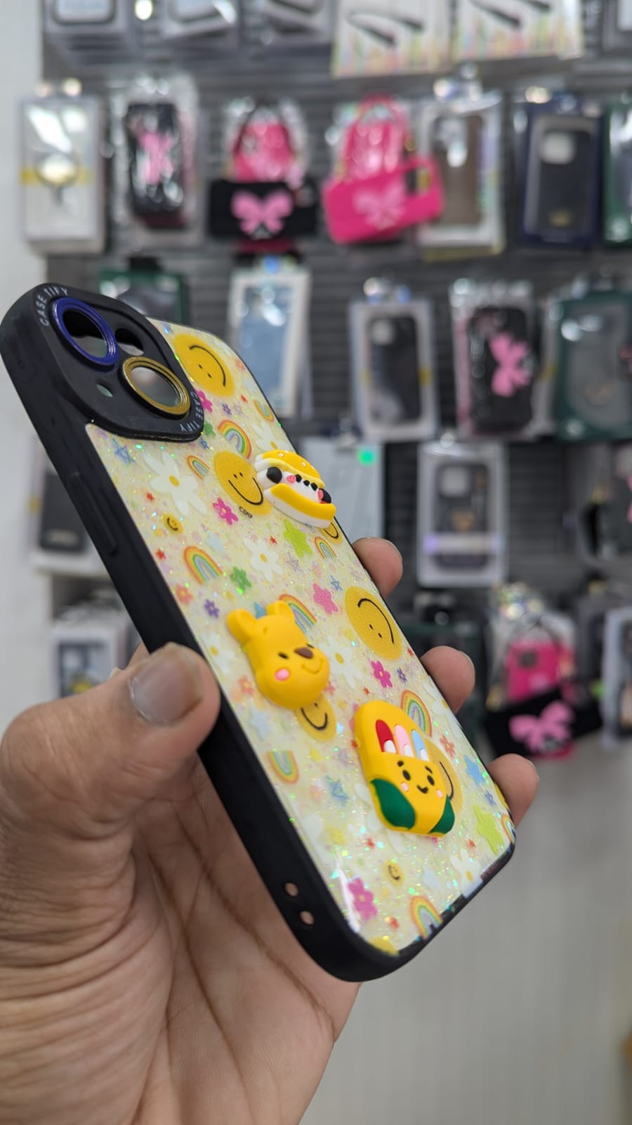 Yellow 3d back cover for iphone