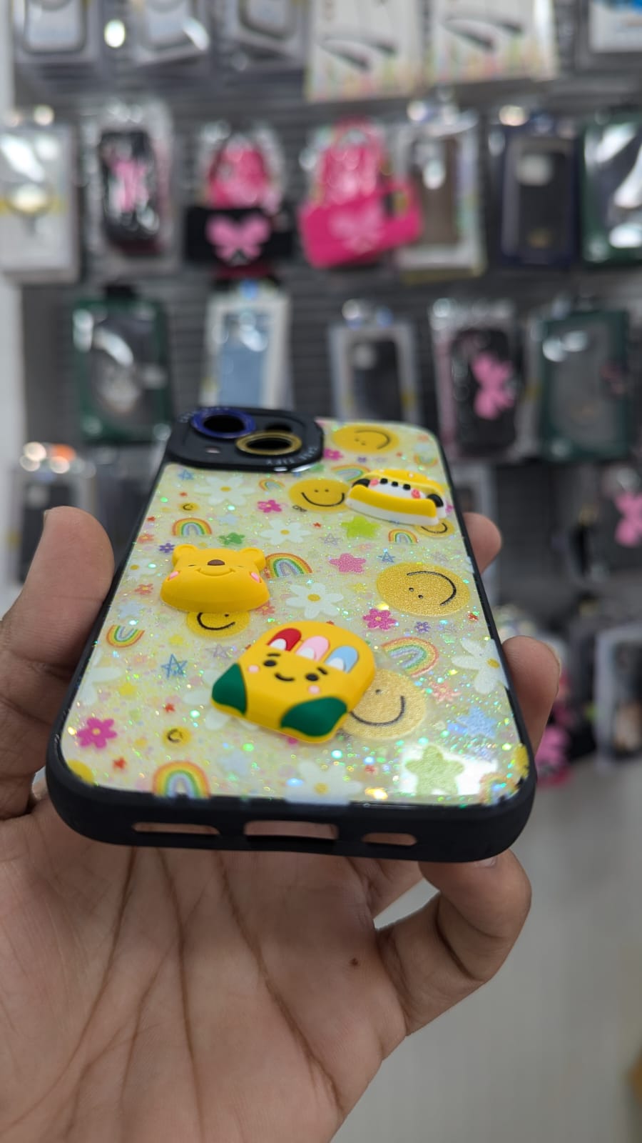 Yellow 3d back cover for iphone