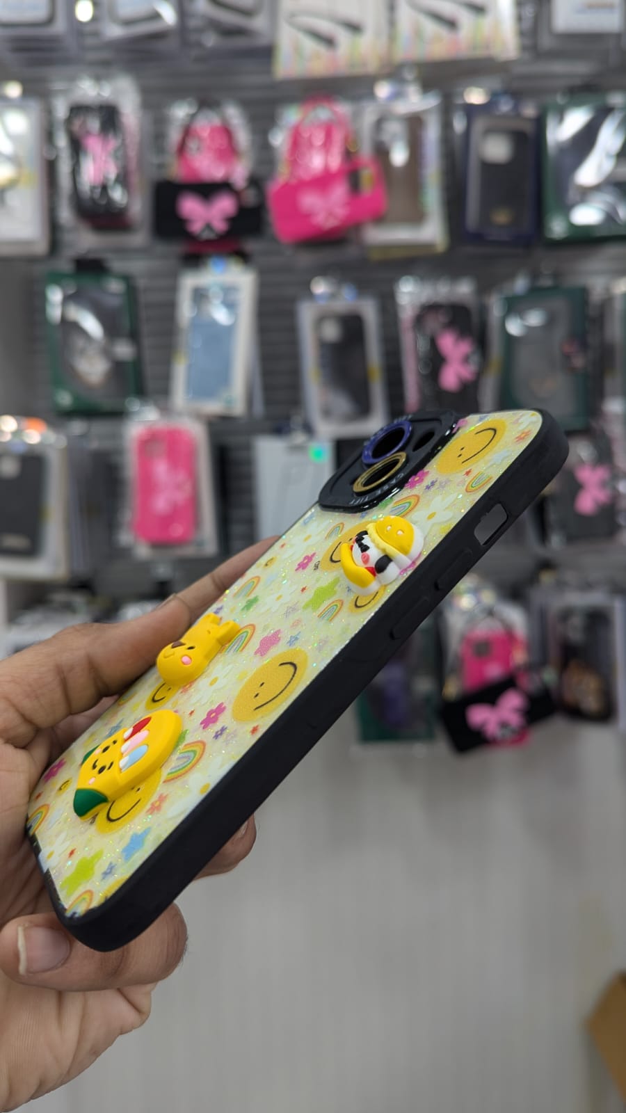 Yellow 3d back cover for iphone