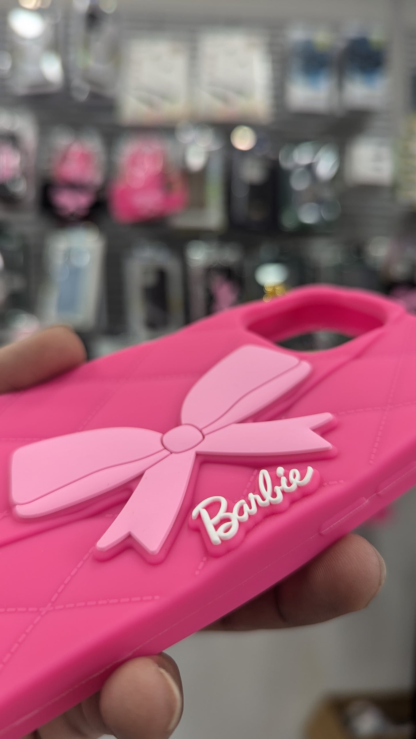 Trendy Premium Fancy Cute Barbie Bow Case For iPhone Handbag Purse Case With Strap
