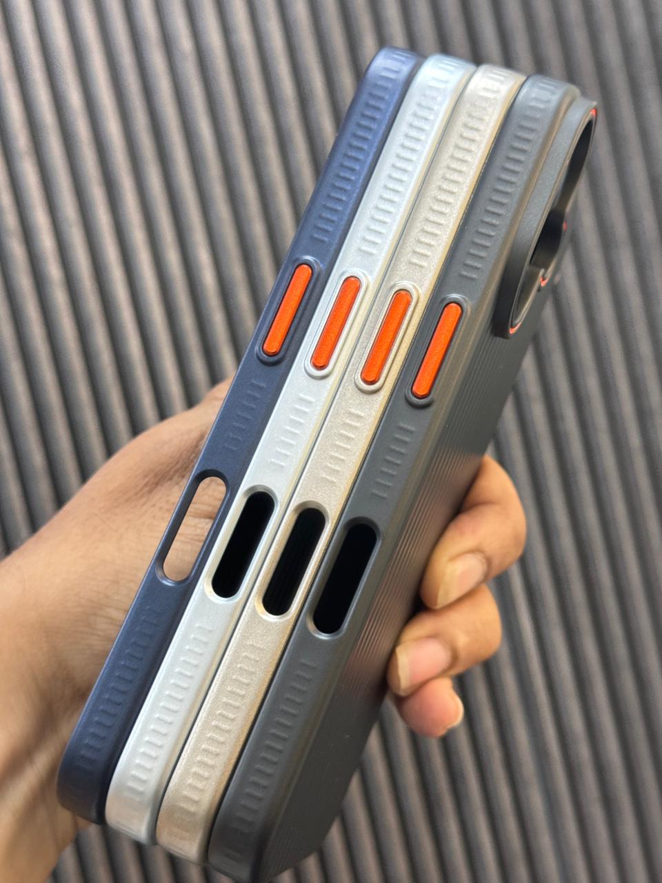 iPhone TPU Shockproof Protective Corrugated Pattern Matte Plating Case