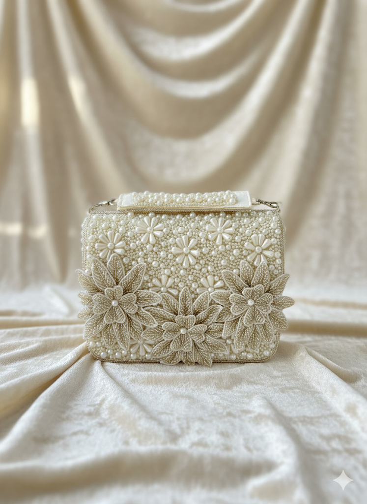 Designer Pearl Wedding Purse for Ladies