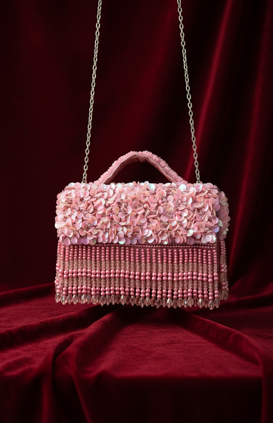 Sparkling  Fringe Clutch Hang Bag