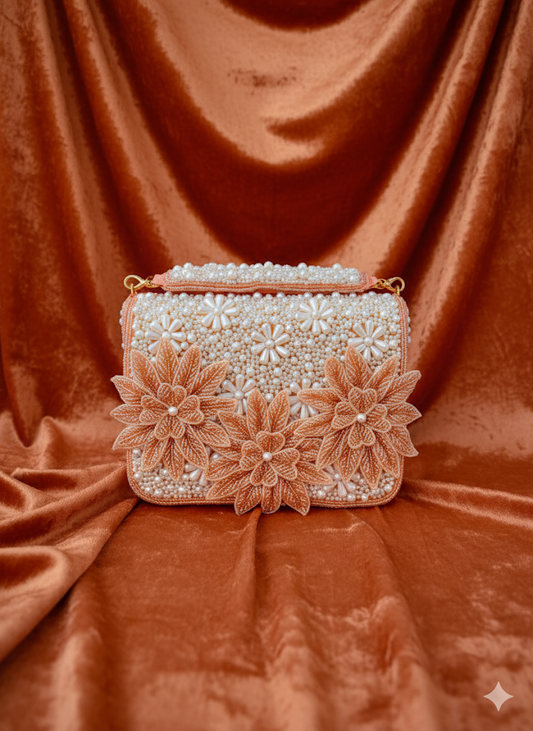 Designer Pearl Wedding Purse for Ladies