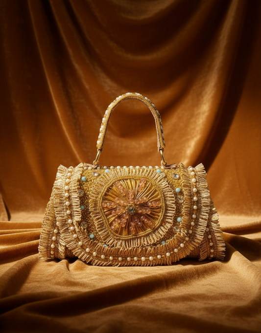 Artisan Gold Embroidered Handbag